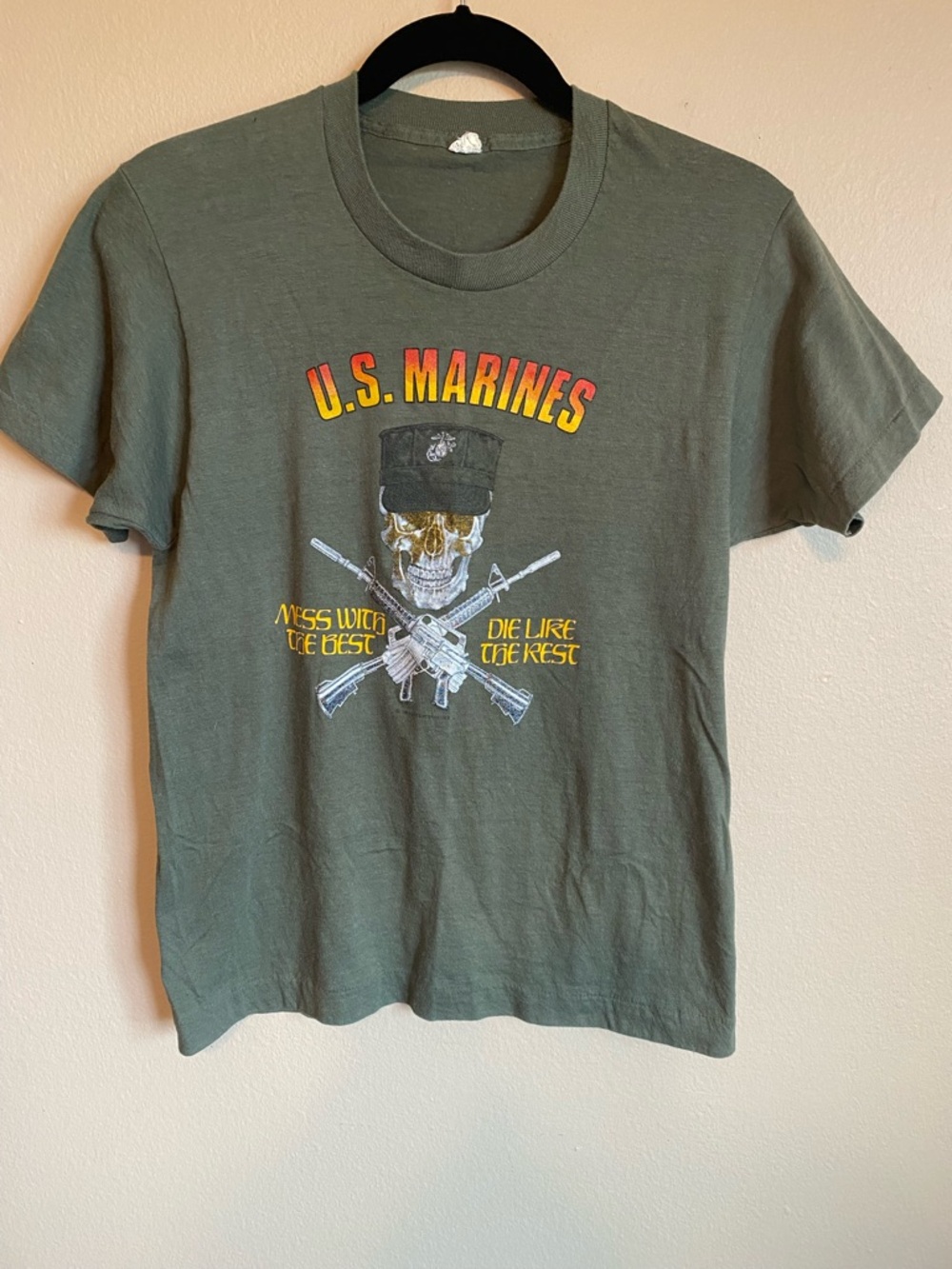 Vintage 1983 U.S. Marines Mess With The Best T-shirt